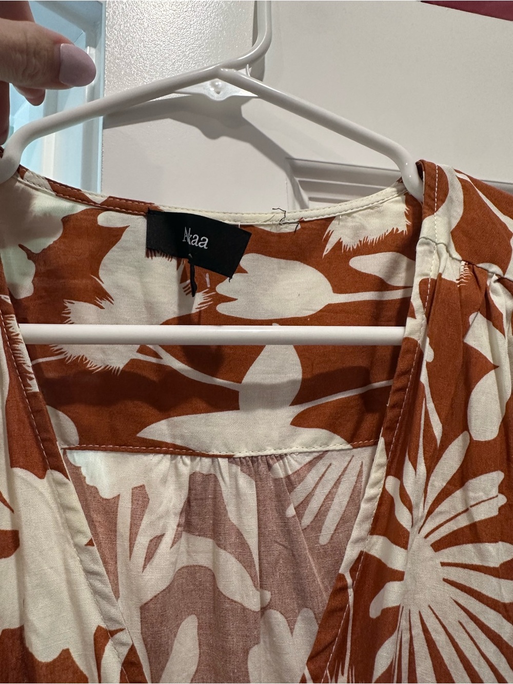 Aakaa Rust & White Floral Wrap Maxi Dress - Picture 5 of 5